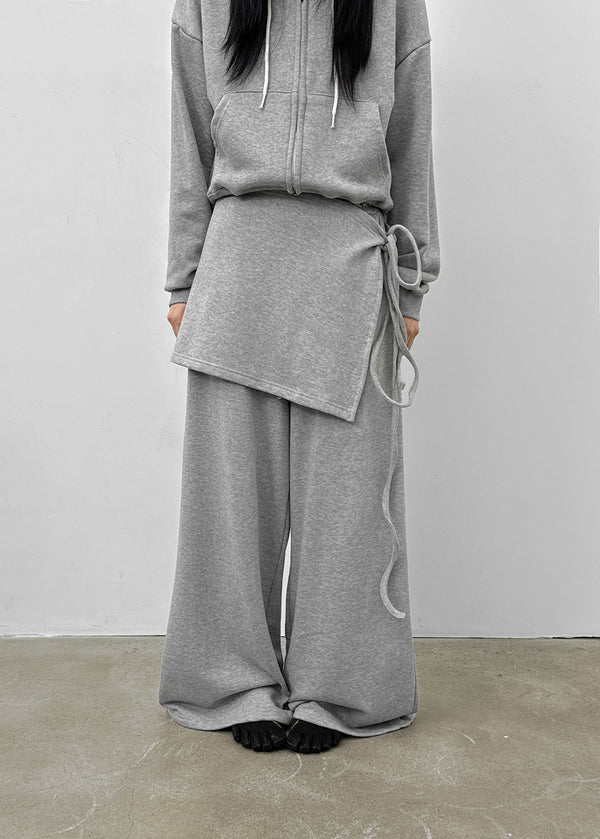 Ricketto Set - Layered Wrap Skirt, Wide Banding Pants