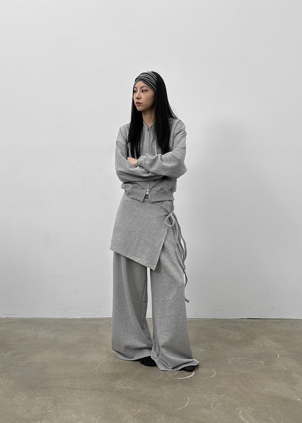 Ricketto Set - Layered Wrap Skirt, Wide Banding Pants