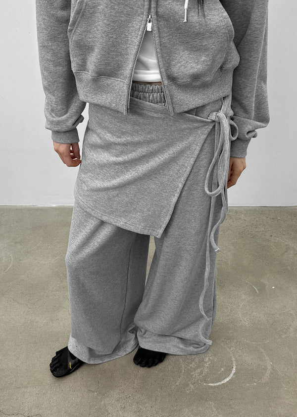 Ricketto Set - Layered Wrap Skirt, Wide Banding Pants