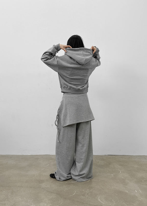 Ricketto Set - Layered Wrap Skirt, Wide Banding Pants