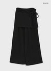 Ricketto Set - Layered Wrap Skirt, Wide Banding Pants