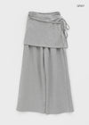 Ricketto Set - Layered Wrap Skirt, Wide Banding Pants