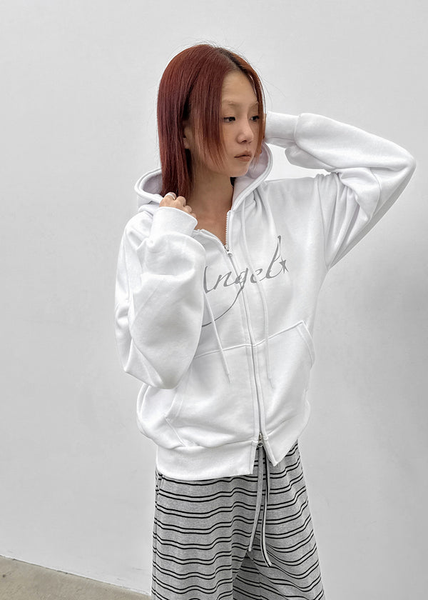 Rotaf Two-way Lettering Hooded Zip-up