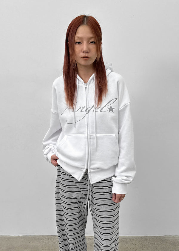 Rotaf Two-way Lettering Hooded Zip-up