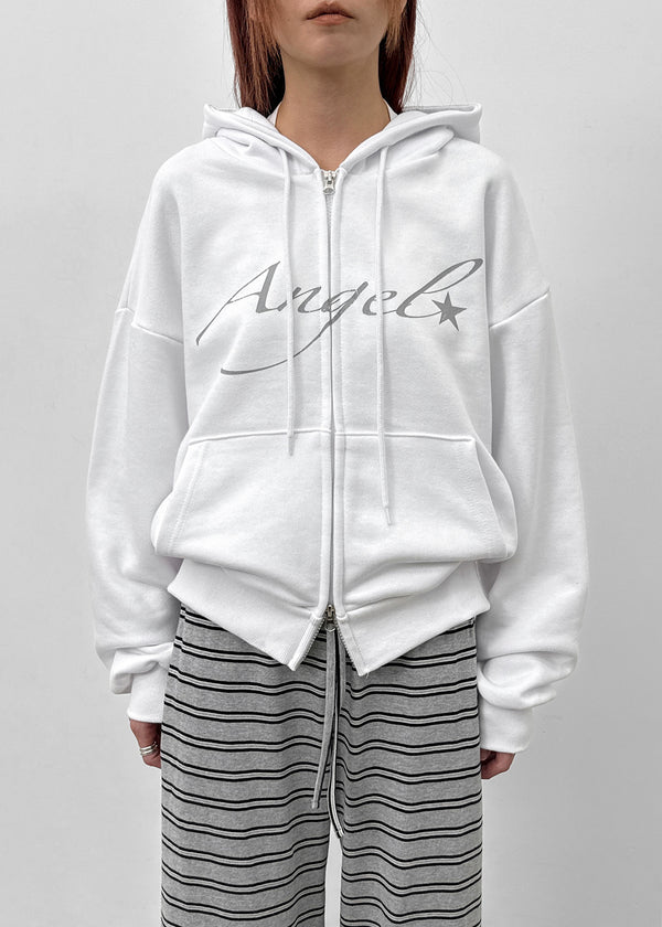 Rotaf Two-way Lettering Hooded Zip-up