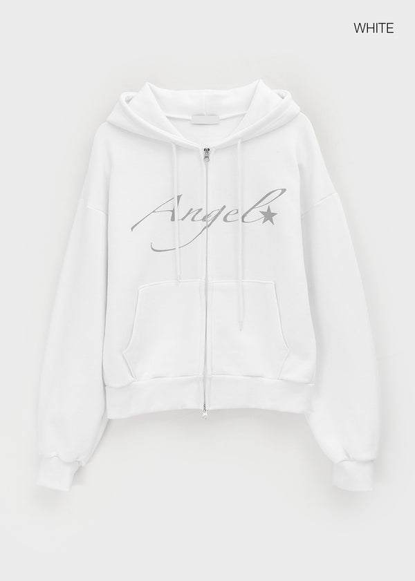 Rotaf Two-way Lettering Hooded Zip-up
