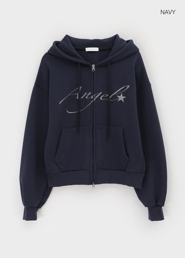 Rotaf Two-way Lettering Hooded Zip-up