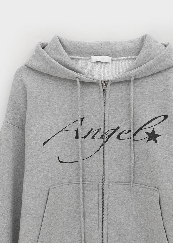 Rotaf Two-way Lettering Hooded Zip-up