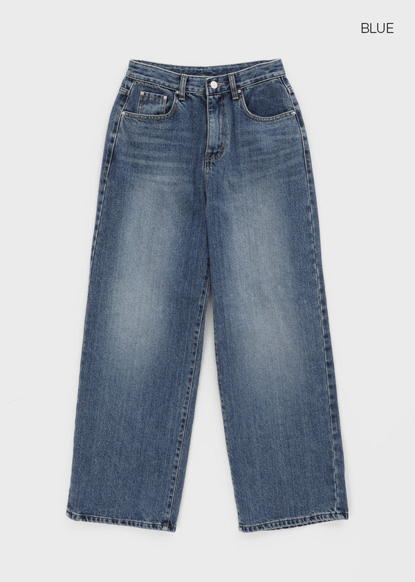 Juliet Semi-washed Wide Denim Pants