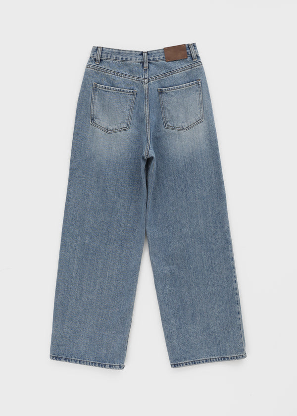 Juliet Semi-washed Wide Denim Pants