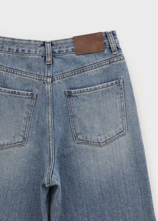 Juliet Semi-washed Wide Denim Pants