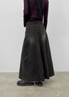 Toynem Washed Cutting Denim Long Skirt