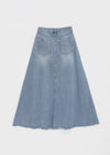 Toynem Washed Cutting Denim Long Skirt