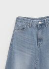 Toynem Washed Cutting Denim Long Skirt