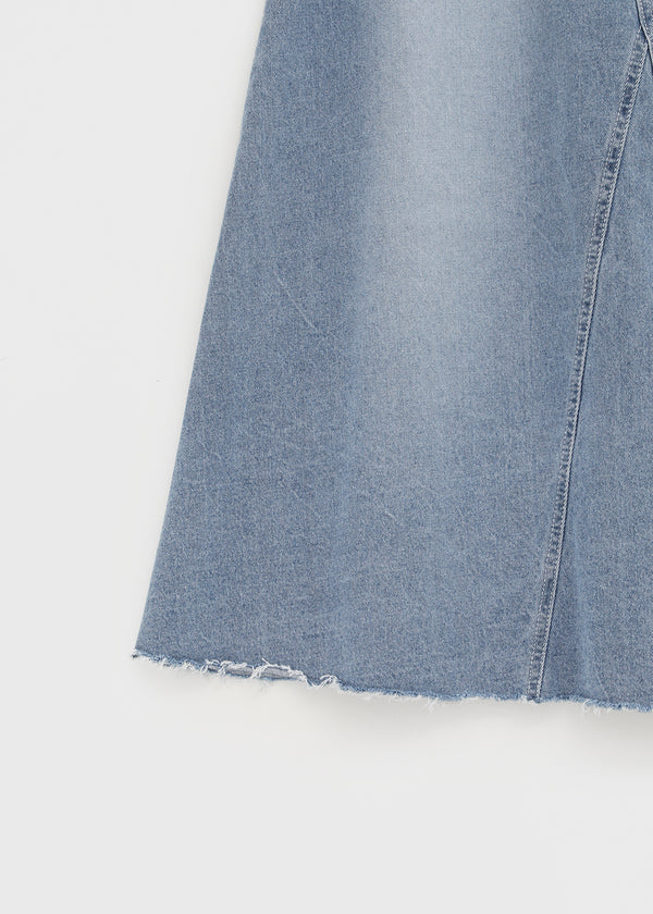 Toynem Washed Cutting Denim Long Skirt