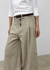 Dunda Incision Rivet Wide Cotton Pants (belt Set)