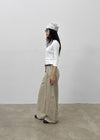 Dunda Incision Rivet Wide Cotton Pants (belt Set)