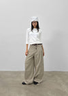 Dunda Incision Rivet Wide Cotton Pants (belt Set)