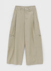 Dunda Incision Rivet Wide Cotton Pants (belt Set)
