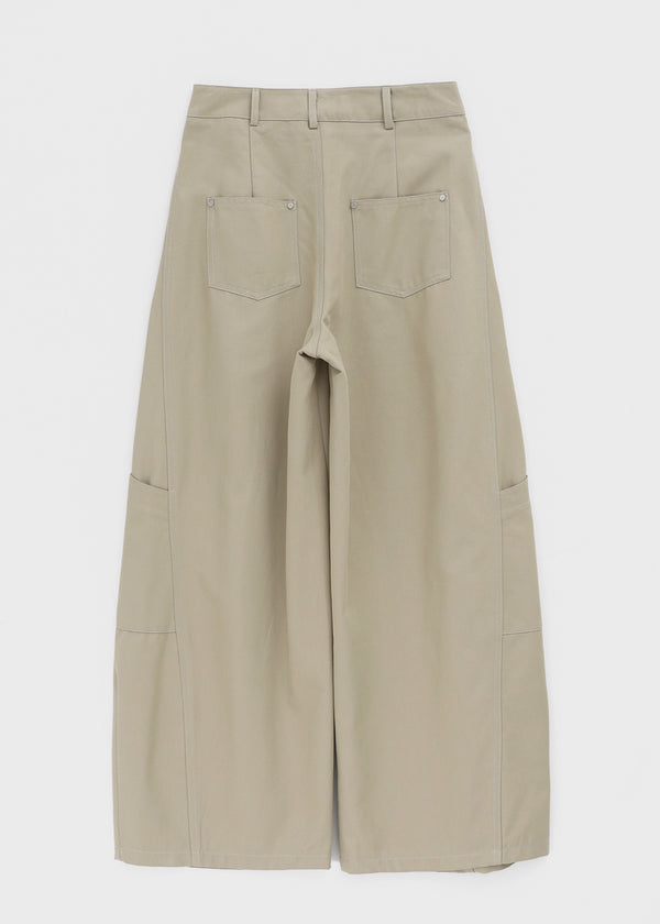 Dunda Incision Rivet Wide Cotton Pants (belt Set)
