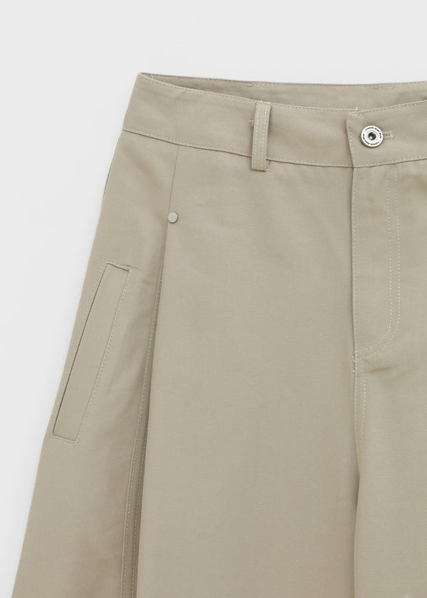 Dunda Incision Rivet Wide Cotton Pants (belt Set)