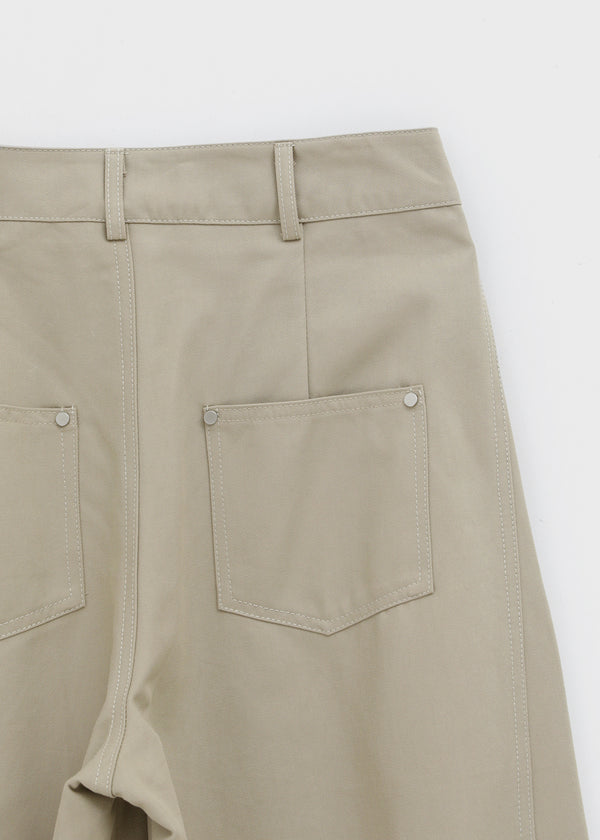 Dunda Incision Rivet Wide Cotton Pants (belt Set)