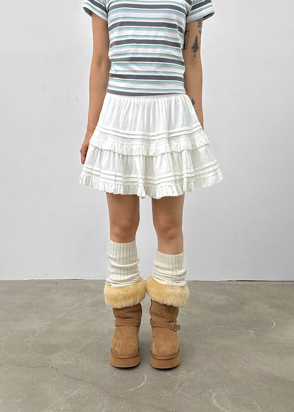 Blirr Suede Cancan Mini Skirt