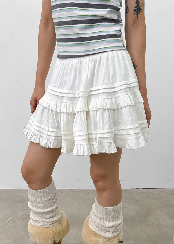 Blirr Suede Cancan Mini Skirt