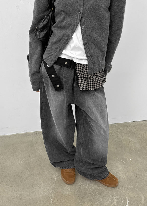 Nez Washed Wide Denim Pants