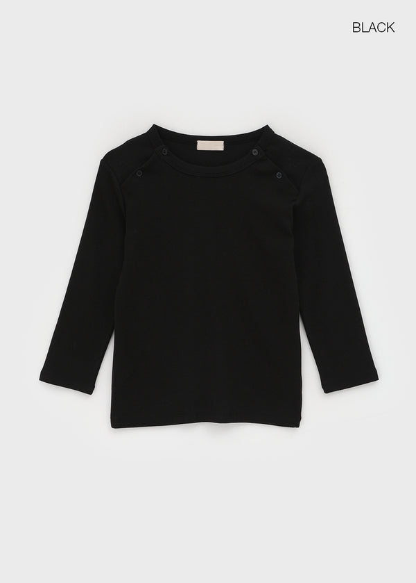 Riming Diagonal Slit 3/4 Sleeve Tee