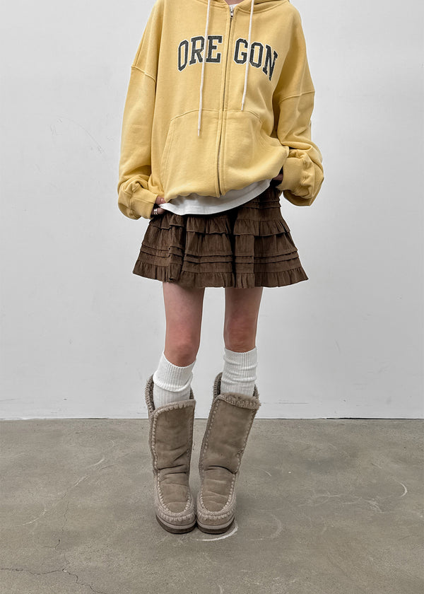 Blirr Suede Cancan Mini Skirt