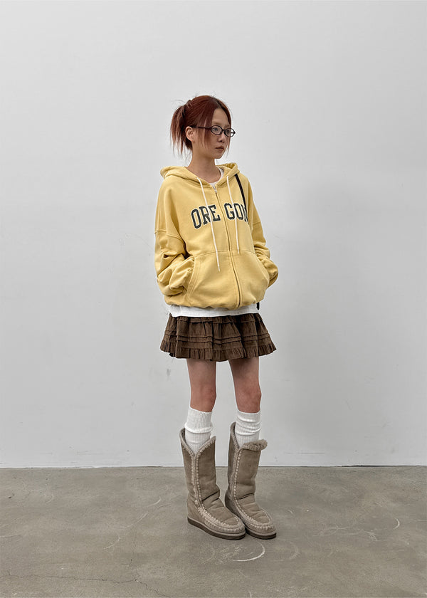 Blirr Suede Cancan Mini Skirt