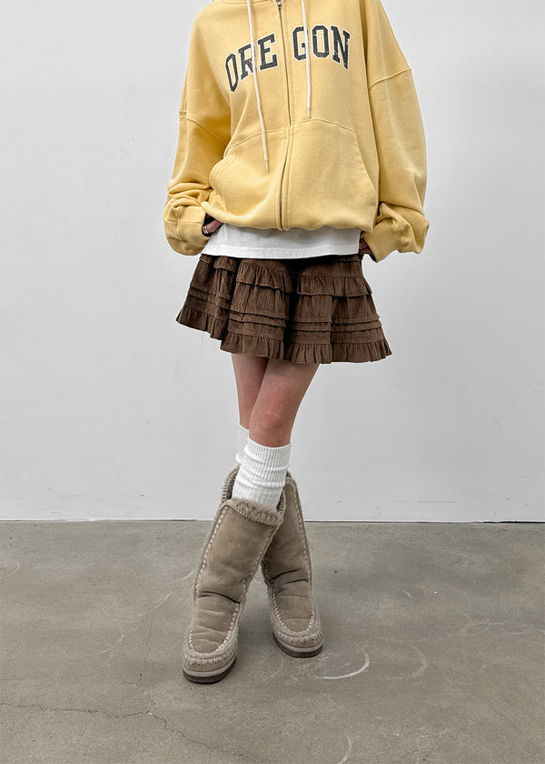 Blirr Suede Cancan Mini Skirt