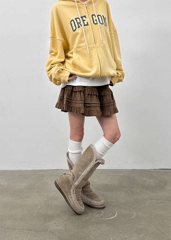 Blirr Suede Cancan Mini Skirt