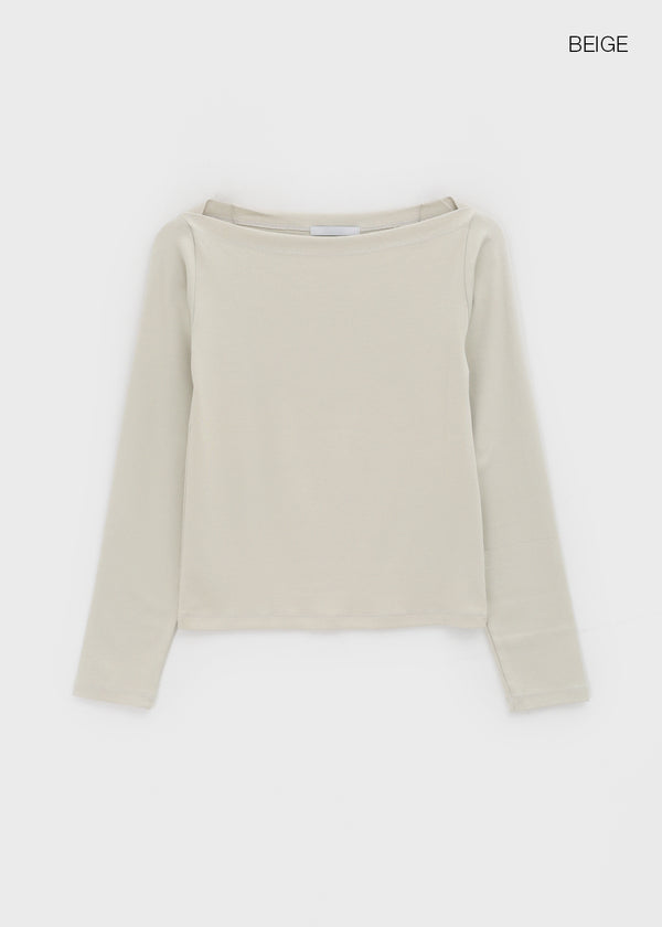 Kiryan Boat Neck Long Sleeve T-shirt