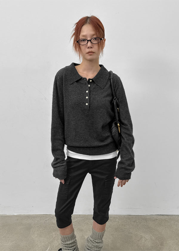 Kinte Daily Wool Collar Knitwear