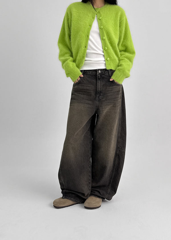 Decat Cut Balloon Wide Denim Pants