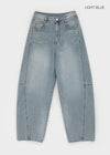 Decat Cut Balloon Wide Denim Pants