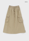 Jerk String Flare Cargo Long Skirt