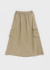Jerk String Flare Cargo Long Skirt