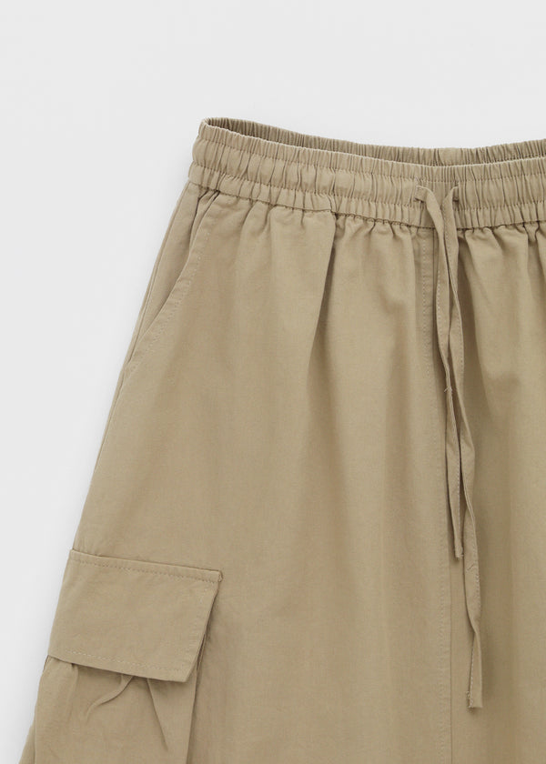 Jerk String Flare Cargo Long Skirt