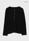 Lambdo Loose Fit Henley Neck Knit Long Sleeve T-shirt