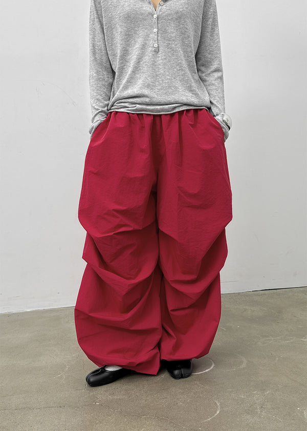 Huchee Pintuck Nylon Balloon Banding Pants