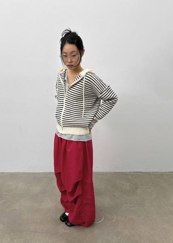 Huchee Pintuck Nylon Balloon Banding Pants