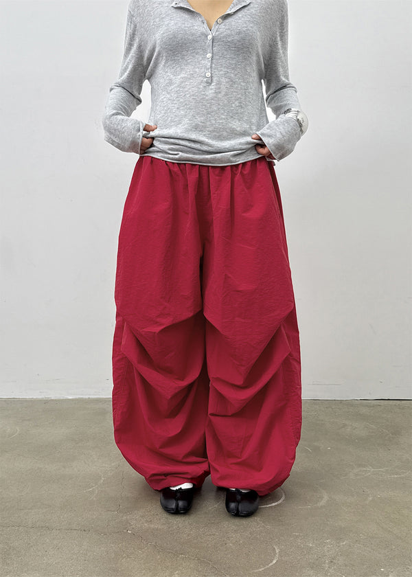 Huchee Pintuck Nylon Balloon Banding Pants