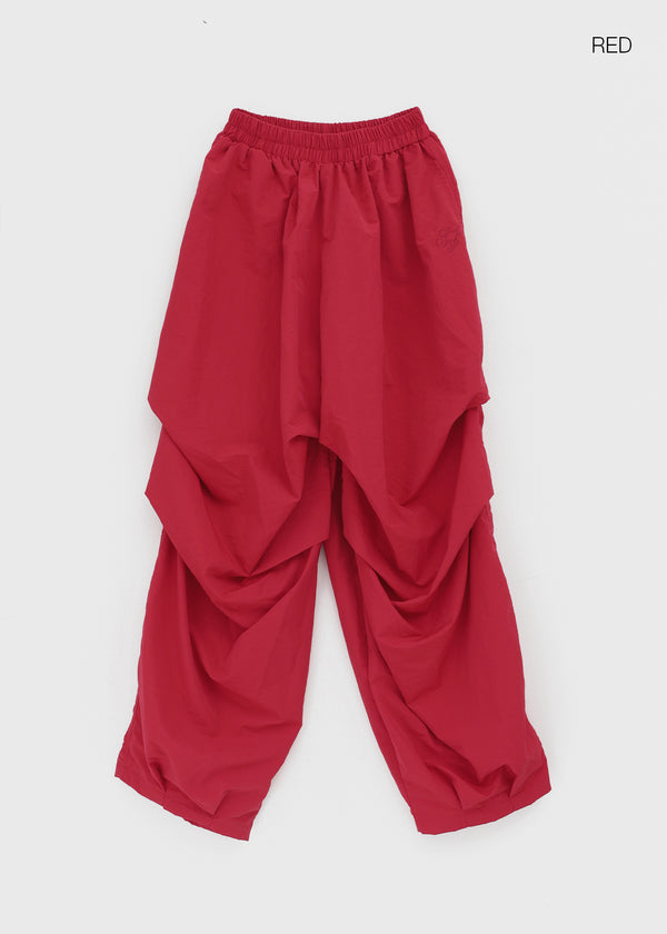 Huchee Pintuck Nylon Balloon Banding Pants