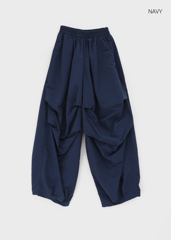 Huchee Pintuck Nylon Balloon Banding Pants