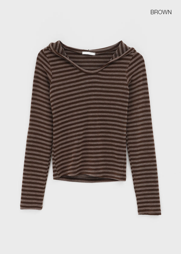 Zelm Striped Knit Hoodie