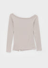 Elfo Slit Off-shoulder Long-sleeved T-shirt