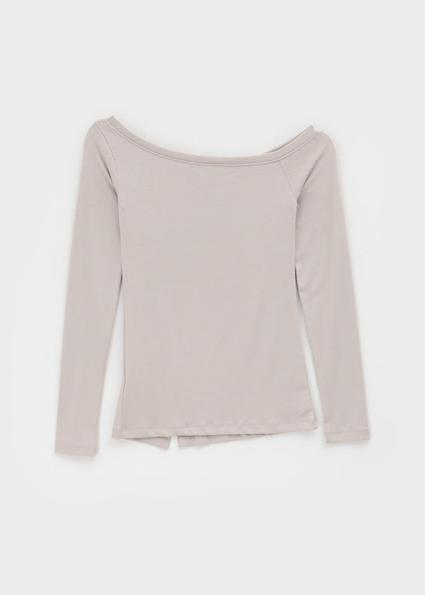 Elfo Slit Off-shoulder Long-sleeved T-shirt